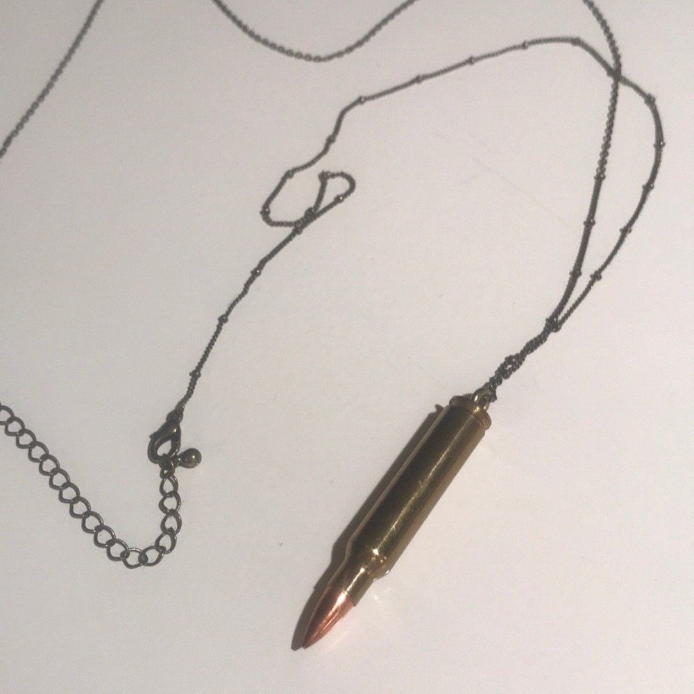 Real Bullet 38” Long Necklace